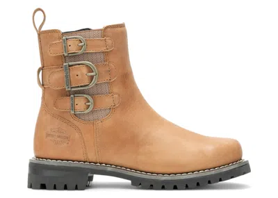 Pre-owned Harley-davidson Harleydavidson Beasley 6" Strap Boots Tan (women's) Sneakers In Brown