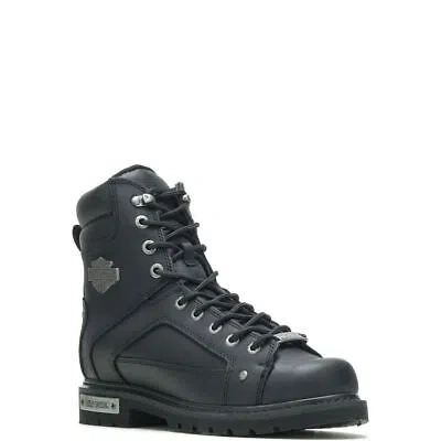 Pre-owned Harley-davidson Men's 7" Abercorn Leather Riding Boot Black - D93340, Black