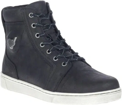 Pre-owned Harley-davidson Men's Bateman 5" Metal Leather Motorcycle Casual Sneaker Boot In Black