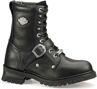 Pre-owned Harley-davidson Men's Faded Glory Motorcycle Boot In Black