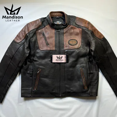 Pre-owned Harley-davidson Harley Davidson Men's Hd Leather Jacket, Harley Davidson Leather Jacket. In Brown