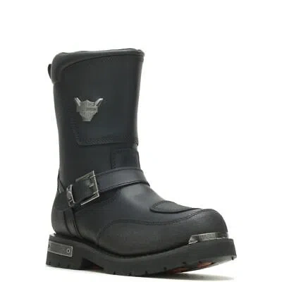 Pre-owned Harley-davidson Men's Shift Riding Boot Black - D95115, Black