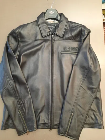 Pre-owned Harley-davidson Men's Timeless Leather Jacket 97035-22vm In Black