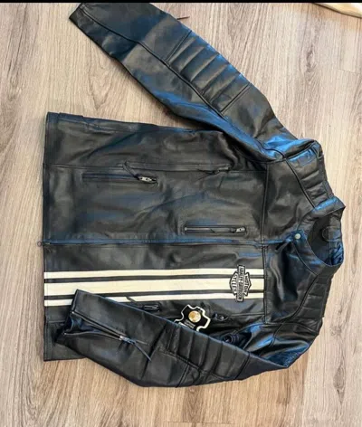 Pre-owned Harley-davidson Harley Davidson Men's Triple Vent Motorcycle Jacket In Black