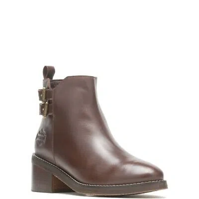Pre-owned Harley-davidson Women's 4.5" Jonetta Buckle Riding Boot Brown - D84777