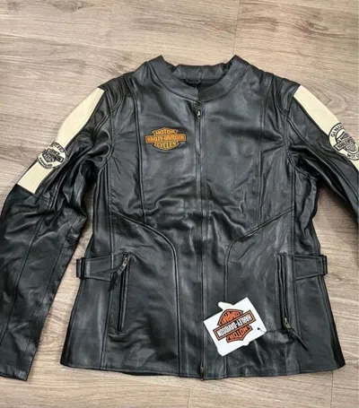 Pre-owned Harley-davidson Harley Davidson Women's Black Leather Jacket Xl