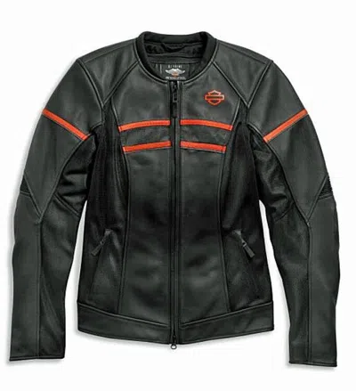 Pre-owned Harley-davidson Women's Brawler Leather Jacket - 98007-21vw In Black