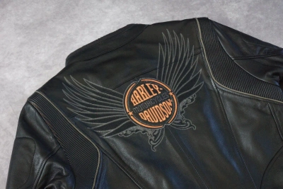 Pre-owned Harley-davidson Harley Davidson Women Dimension Rcs Black Leather Riding Jacket L 97197-14vw