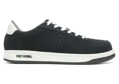 Pre-owned Harley-davidson Men's Harleydavidson Static Steel Toe Suede Sneakers In Black