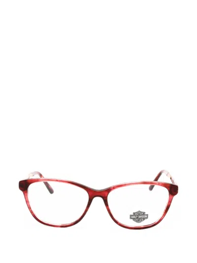 Harley-davidson Rectangle-frame Glasses In Red