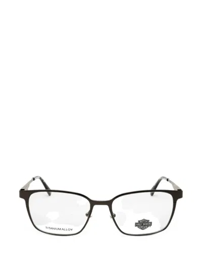 Harley-davidson Rectangle-frame Titanium Glasses In Brown