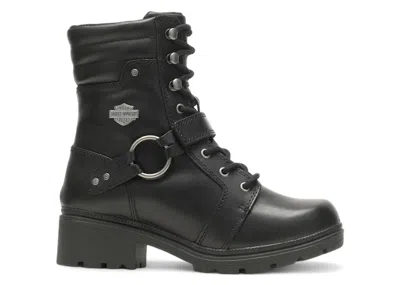 Pre-owned Harley-davidson Harleydavidson Tegan 6" Lace Harness Boots (women's) Sneakers In Black
