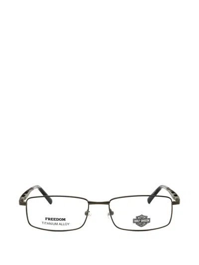 Harley-davidson Titanium Rectangle-frame Glasses In Gray