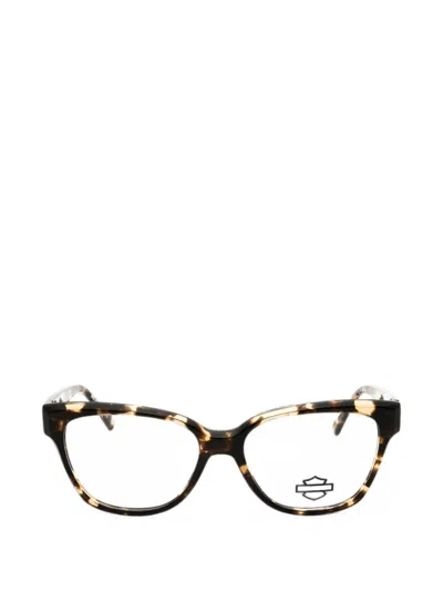 Harley-davidson Tortoiseshell-effect Rectangle-frame Glasses In White
