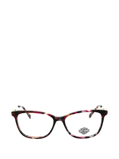 Harley-davidson Tortoiseshell-effect Rectangle-frame Glasses In Purple