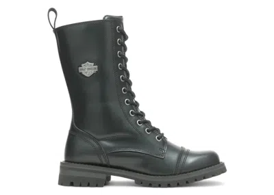 Pre-owned Harley-davidson Harleydavidson Walsen 8" Lace Boots (women's) Sneakers In Black