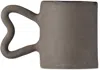 Harlie Brown Studio Black Heart Handle Mug In Black