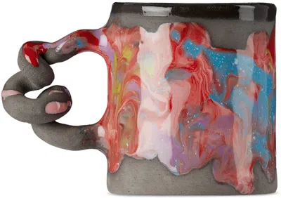 Harlie Brown Studio Black Melted Marble Wiggle Mug In Mltd Marble Black