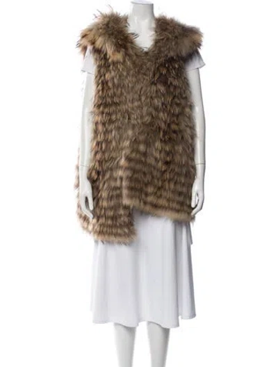 Pre-owned Harlin Fur Vest In Neutral