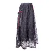 Harlow Loves Daisy Women's Black / Red Jezebel - Exquisite Black Multi Sparkle Lace Skirt With Red Rose Trim In Black/red