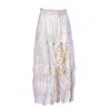 Harlow Loves Daisy Women's Neutrals / White Lark - My Lace Obsession Skirt In Delicate Lace With Gold And Sparkle Featu In White