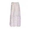 Harlow Loves Daisy Women's Tippy - Embroidered Silk Skirt With White Fringe In White