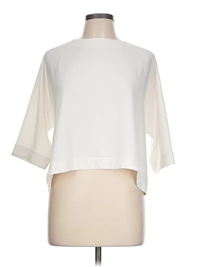 Pre-owned Harlowe & Graham 3/4 Sleeve Top Ivory Boatneck Tops