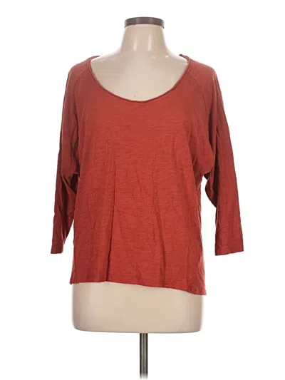 Pre-owned Harlowe & Graham 3/4 Sleeve T-shirt In Red
