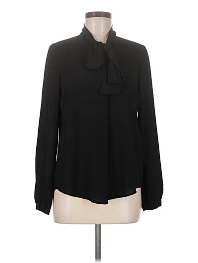 Pre-owned Harlowe & Graham Long Sleeve Blouse In Black