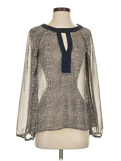 Pre-owned Harlowe & Graham Long Sleeve Blouse In Gray