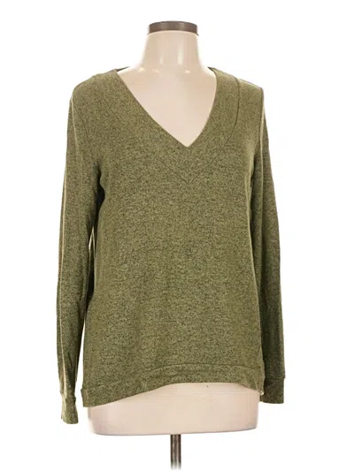 Pre-owned Harlowe & Graham Long Sleeve Top Green V-neck Tops