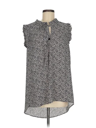 Pre-owned Harlowe & Graham Short Sleeve Blouse In Gray