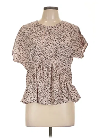 Pre-owned Harlowe & Graham Short Sleeve Blouse In Pink