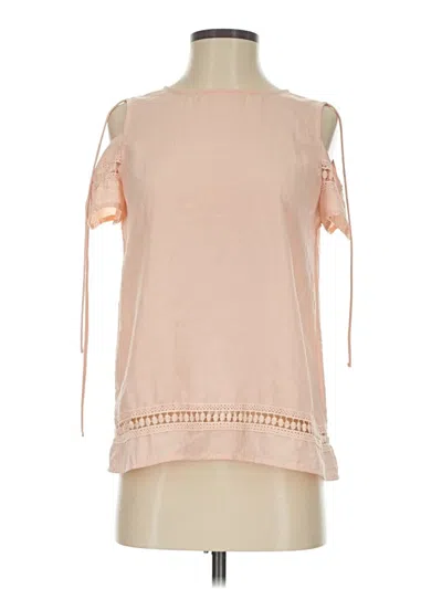 Pre-owned Harlowe & Graham Short Sleeve Blouse In Pink