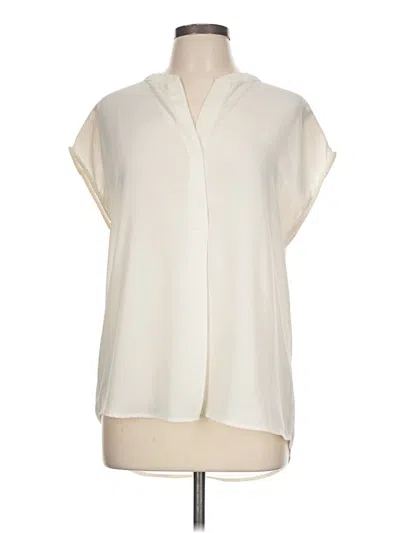 Pre-owned Harlowe & Graham Short Sleeve Blouse In White