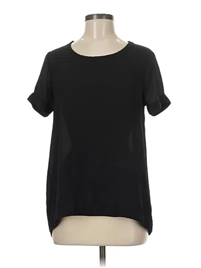 Pre-owned Harlowe & Graham Short Sleeve Top Black Crew Neck Tops