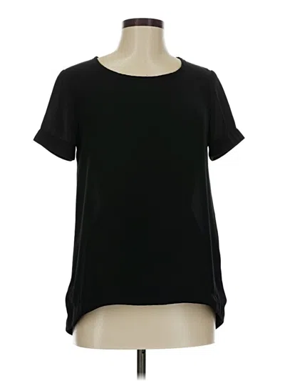 Pre-owned Harlowe & Graham Short Sleeve Top Black Crew Neck Tops