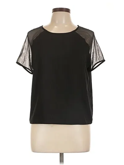Pre-owned Harlowe & Graham Short Sleeve Top Black Crew Neck Tops