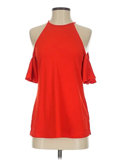 Pre-owned Harlowe & Graham Sleeveless Top Red Cold Shoulder Neckline Tops