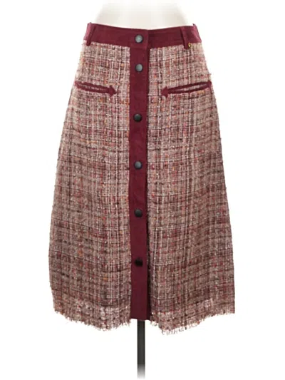 Pre-owned Harlyn Casual Skirt In Burgundy