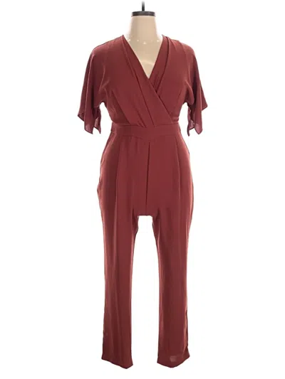 Pre-owned Harlyn Jumpsuit In Burgundy