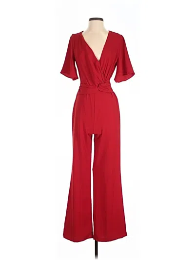 Pre-owned Harlyn Jumpsuit In Red