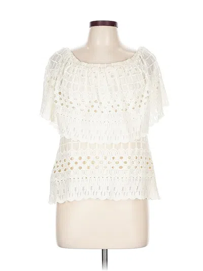 Pre-owned Harlyn Short Sleeve Blouse In White