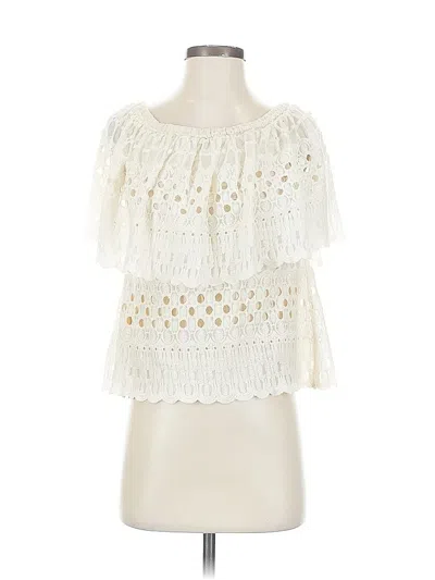 Pre-owned Harlyn Short Sleeve Blouse In White