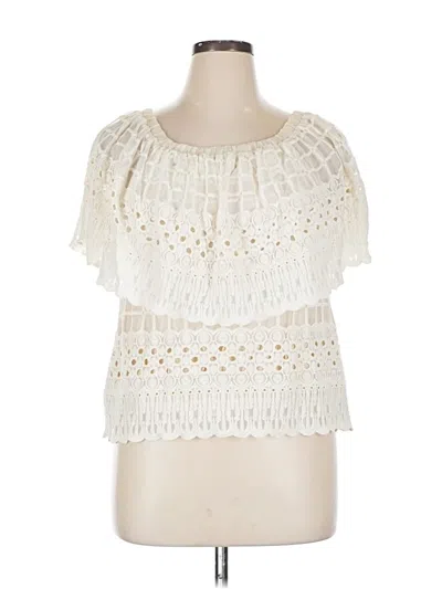 Pre-owned Harlyn Short Sleeve Blouse In White