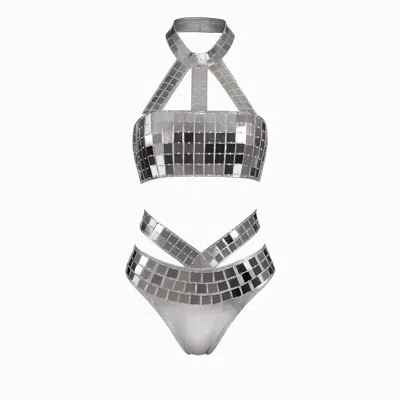 Harmonia Ny Women's Ampere Mirrored Bikini Set By Dani Watanabe / Silver