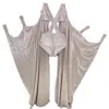 Harmonia Ny Women's Lemuria  Two Silver Metallic Bodysuit With Wings In Silver