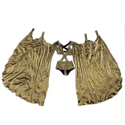 Harmonia Ny Women's Lemuria Two Gold  Metallic Bodysuit By Dani Watanabe