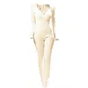Harmonia Ny Women's Neutrals / White Minimalistic Eggshell Catsuit By Dani Watanabe