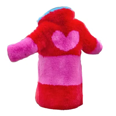 Harmonia Ny Women's Pink / Purple / Blue Heartbreaker Faux Fox Fur Coat By Dani Watanabe In Pink/purple/blue